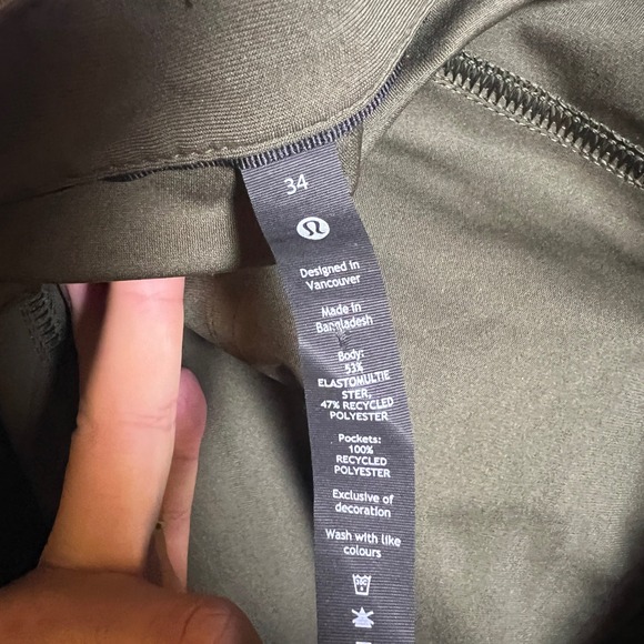 Lululemon ABC Pants Mens 34 Olive Green Slim Fit Jogger Casual Athleisure Office - Picture 8 of 9